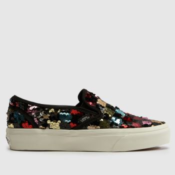 Vans Black Multi Slip On Girls Youth