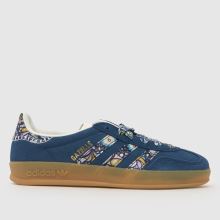 adidas Gazelle Indoor X Liberty Girls Youth in Navy adidas Gazelle Indoor X Liberty,1 of 4