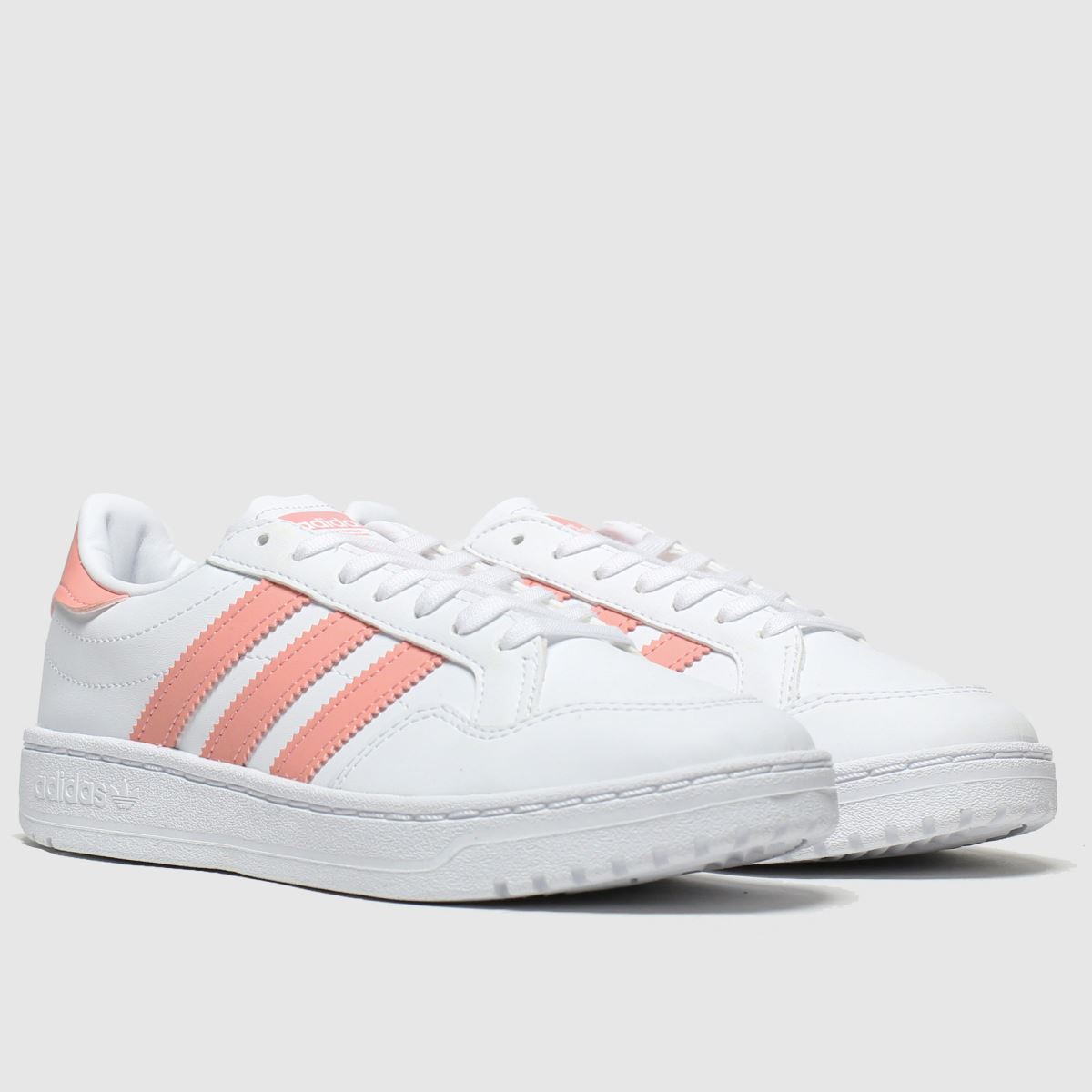 Girls White & Pink adidas Team Court Trainers | schuh