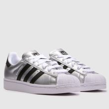 adidas Superstar II Girls Youth in Silver adidas Superstar II,2 of 4