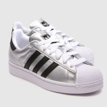 adidas Superstar II Girls Youth in Silver adidas Superstar II,3 of 4