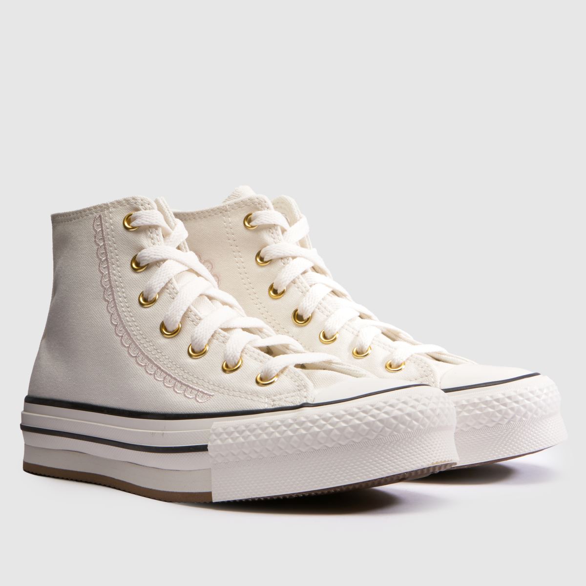 Converse All Star EVA Lift Platform Girls Youth in White & Gold Converse All Star EVA Lift Platform 1