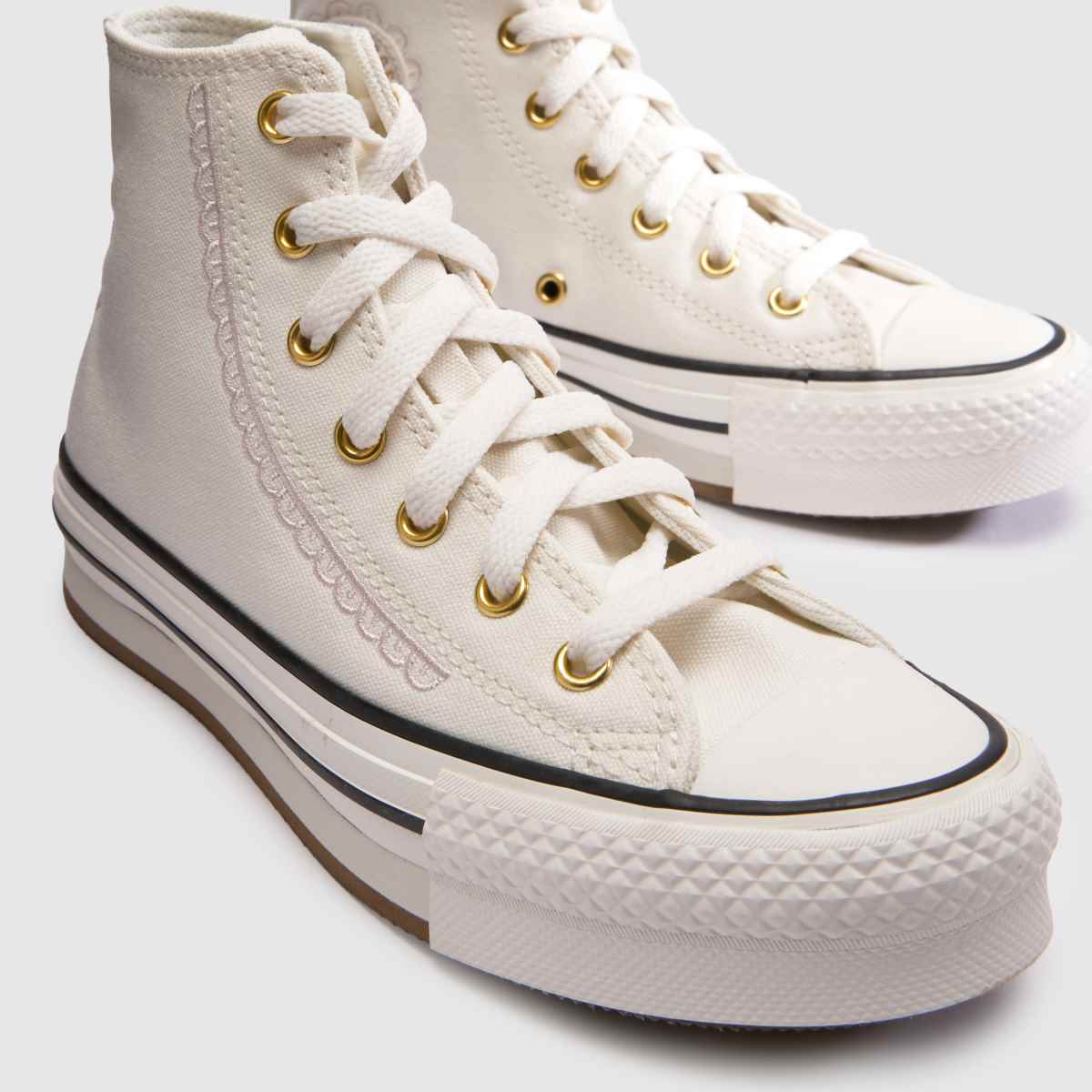 Converse All Star EVA Lift Platform Girls Youth in White & Gold Converse All Star EVA Lift Platform 4
