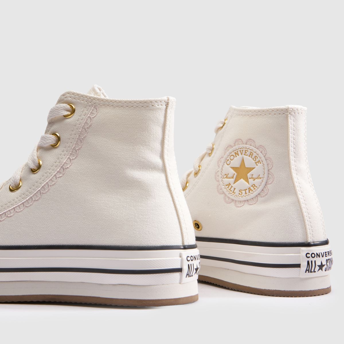 Converse All Star EVA Lift Platform Girls Youth in White & Gold Converse All Star EVA Lift Platform 7