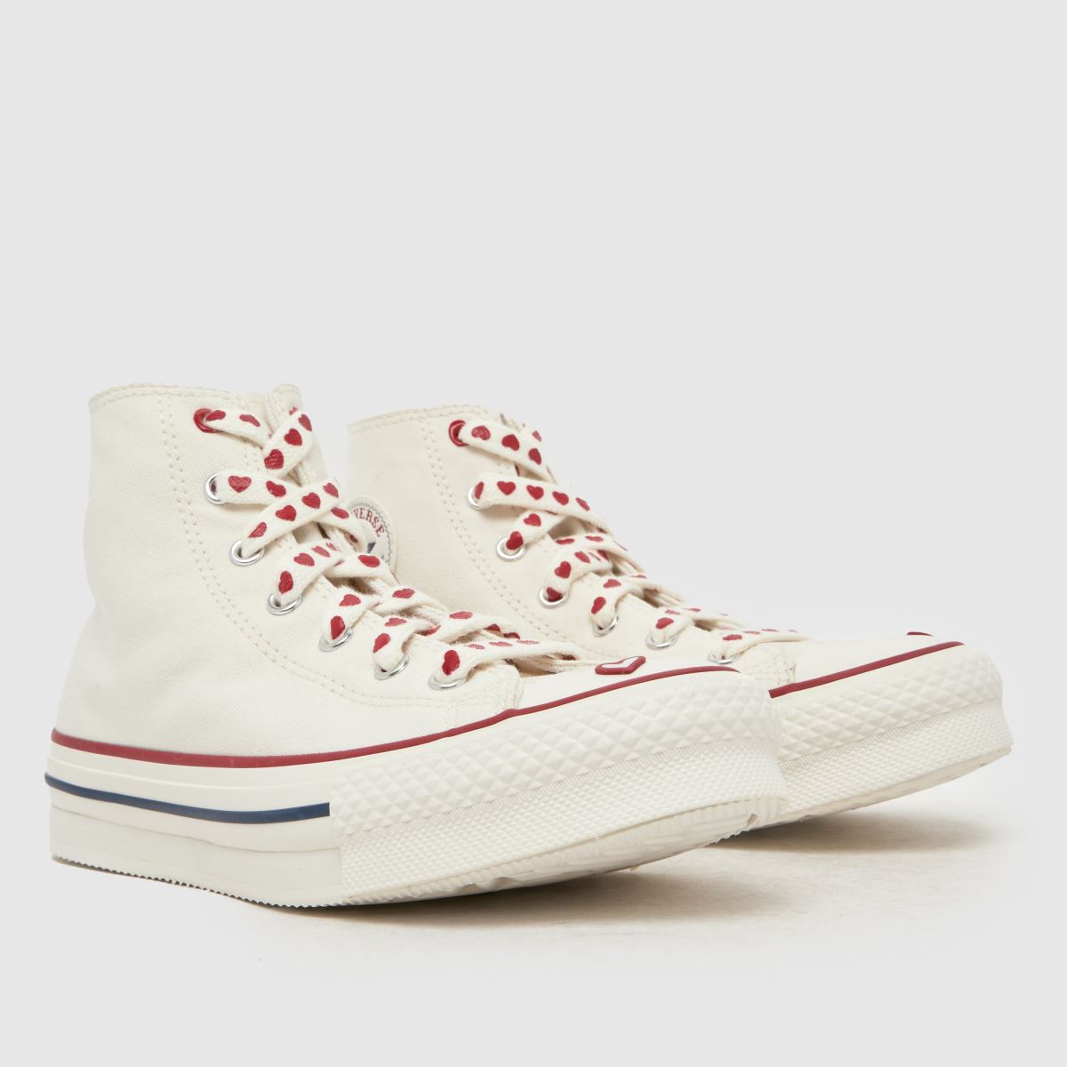 Converse Chucks in Love EVA Lift Hi Girls Youth in White & Red Converse Chucks in Love EVA Lift Hi 1