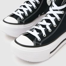 Converse All Star Lift Double Stack Girls Youth in Black Converse All Star Lift Double Stack,3 of 4