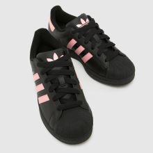 adidas Superstar II Girls Youth in Black & pink adidas Superstar II,3 of 4