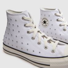 Converse All Star Hi Girls Youth in White Multi Converse All Star Hi,3 of 4