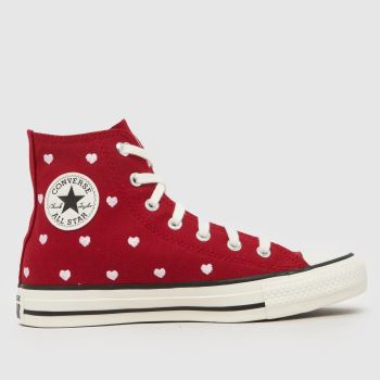 Converse Red Chucks in Love All Star Hi Girls Youth