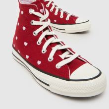 Converse Chucks in Love All Star Hi Girls Youth in Red Converse Chucks in Love All Star Hi,3 of 4
