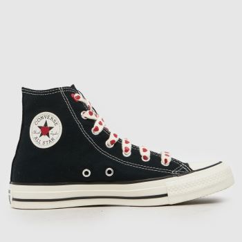 Converse Black & White Chucks in Love All Star Hi Girls Youth