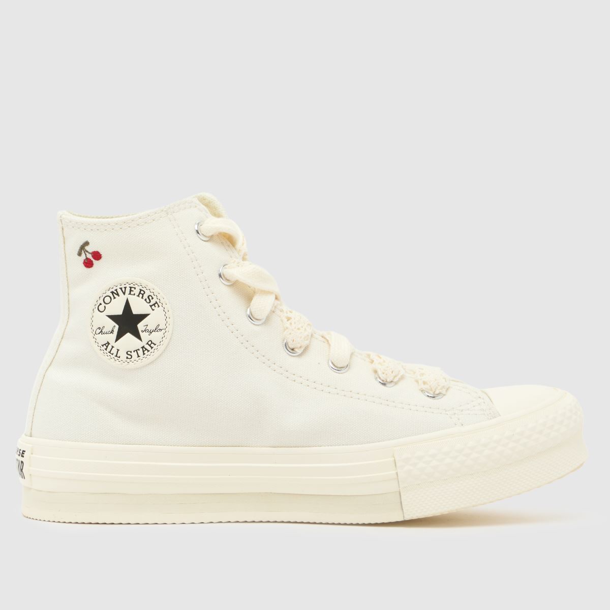 Converse White All Star Hi EVA Lift Girls Youth Trainers