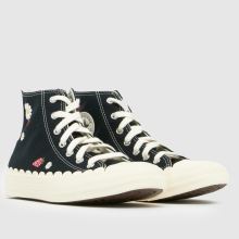 Converse All Star Hi Girls Youth in Black Multi Converse All Star Hi,2 of 4