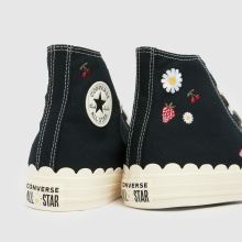 Converse All Star Hi Girls Youth in Black Multi Converse All Star Hi,3 of 4