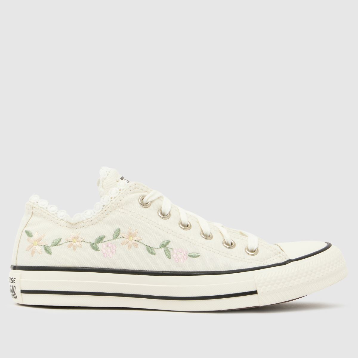 Converse White All Star Lo Girls Youth Trainers