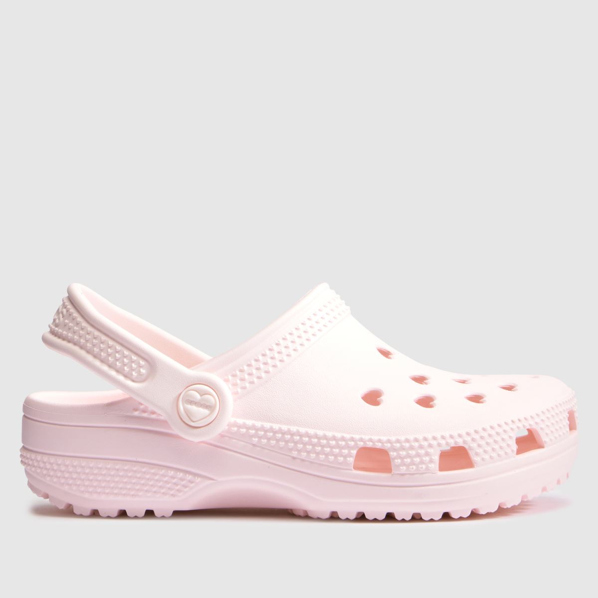 Crocs Pale Pink Classic Hearts Cut Out Clog Girls Youth Sandals