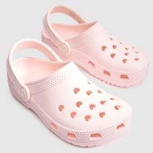 Crocs Classic Hearts Cut Out Clog Girls Youth in Pale Pink Crocs Classic Hearts Cut Out Clog,3 of 4