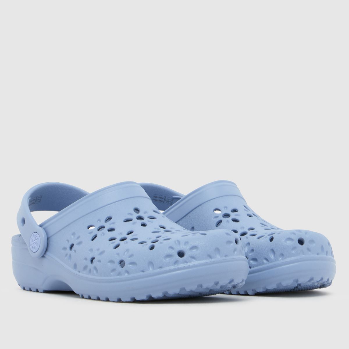 Crocs Classic Floral Cut Out Clog Girls Youth in Blue Crocs Classic Floral Cut Out Clog 1