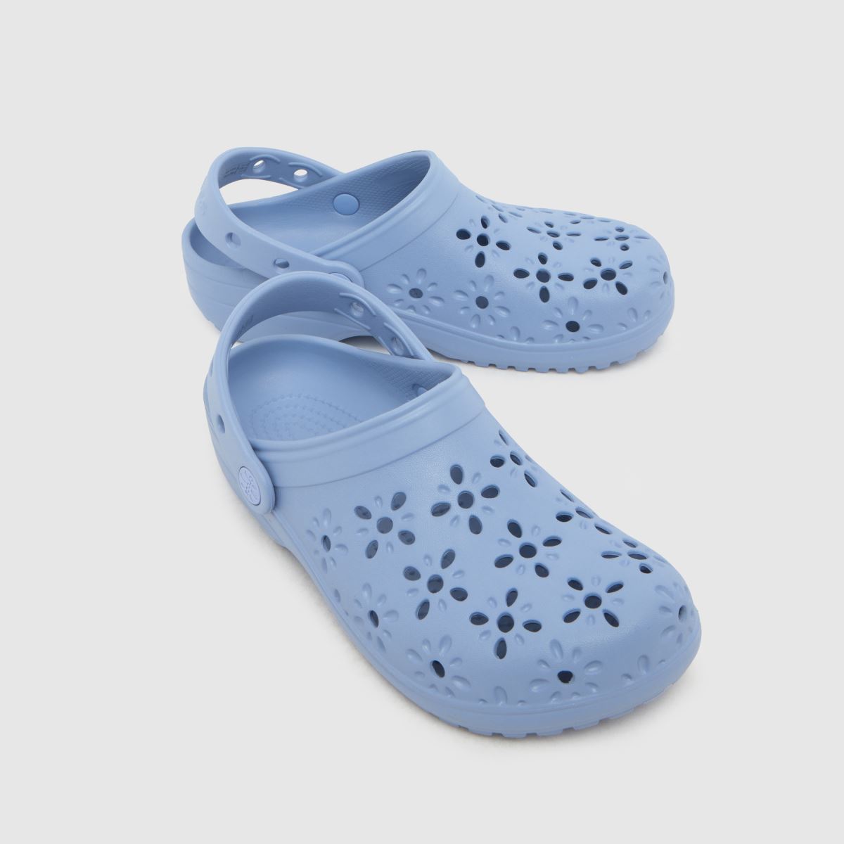 Crocs Classic Floral Cut Out Clog Girls Youth in Blue Crocs Classic Floral Cut Out Clog 4