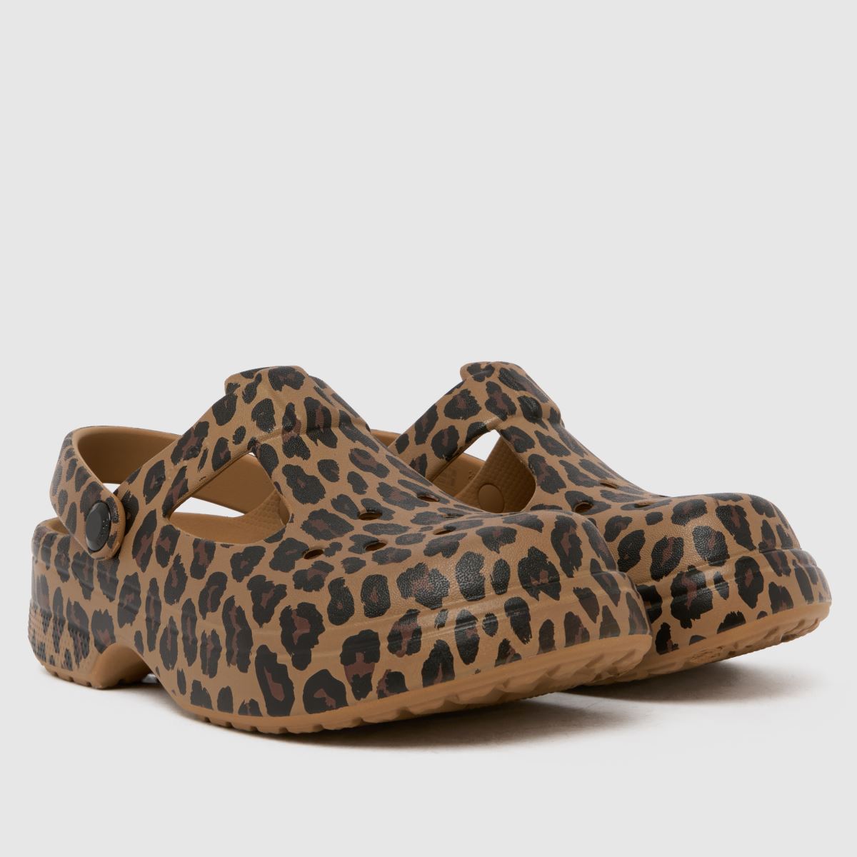 Kids Girls Youth Brown Multi Crocs Classic Mary Jane Clog Sandals