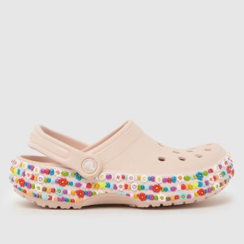 Crocs Pale Pink Classic Charms Clog Girls Youth