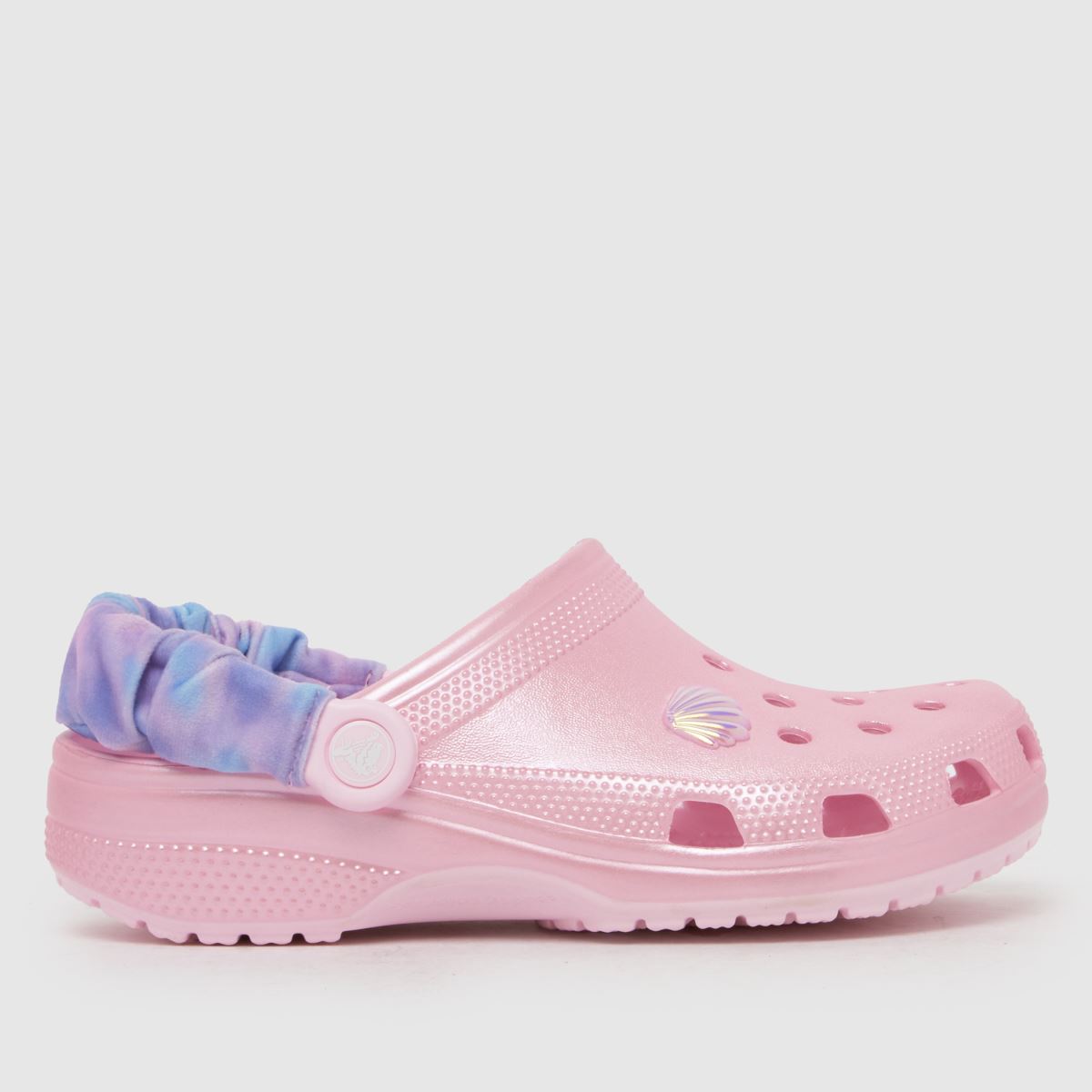 Crocs Pale Pink Classic Scrunchie Shell Clog Girls Youth Sandals