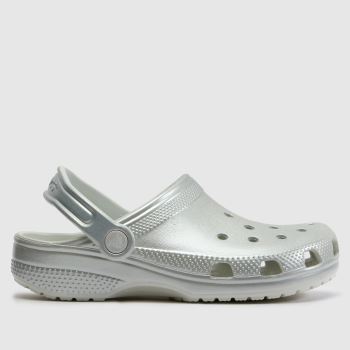 Crocs Silver Classic Clog Girls Youth
