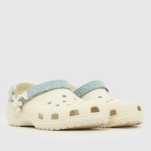 Crocs Classic Flower Clog Girls Youth in White & Blue Crocs Classic Flower Clog,2 of 4