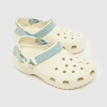 Crocs Classic Flower Clog Girls Youth in White & Blue Crocs Classic Flower Clog,3 of 4