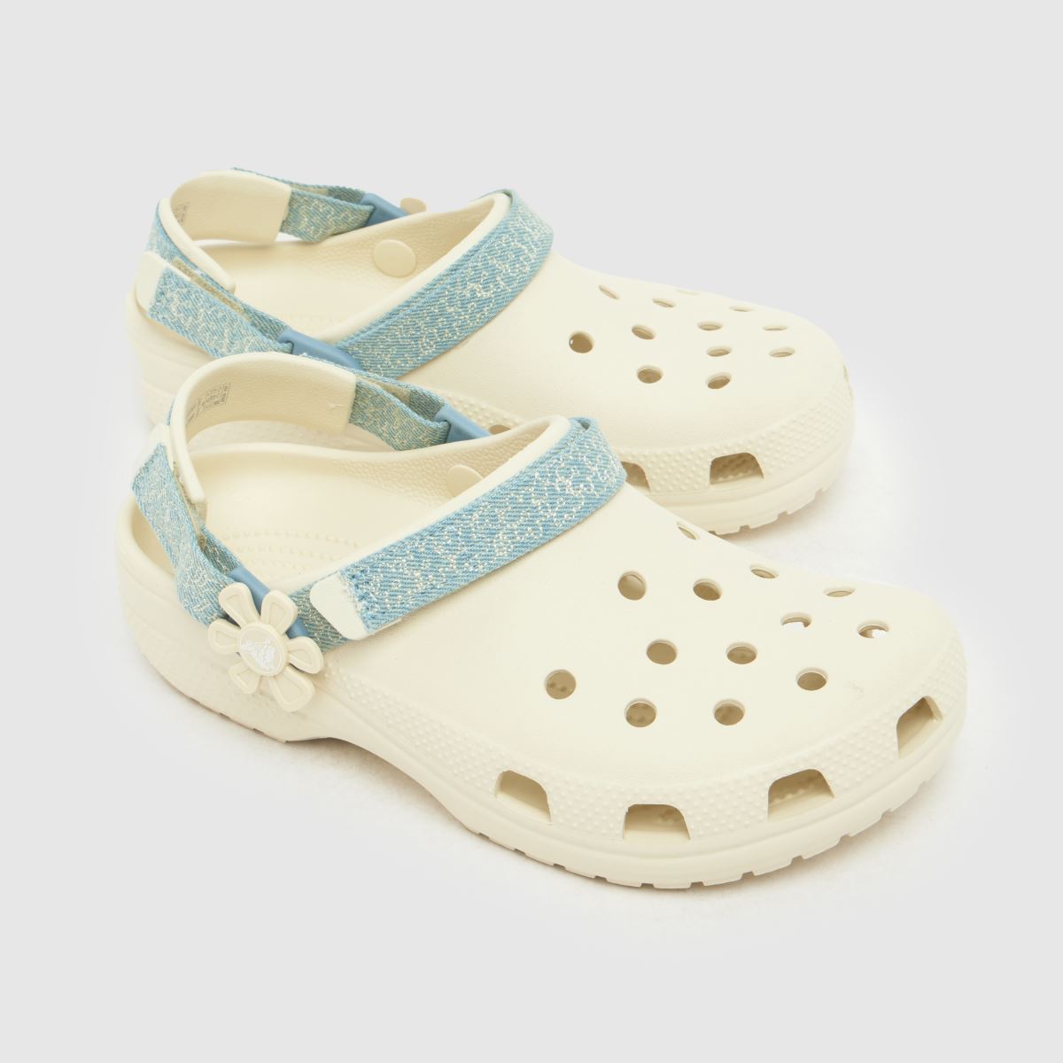 Crocs Classic Flower Clog Girls Youth in White & Blue Crocs Classic Flower Clog 4
