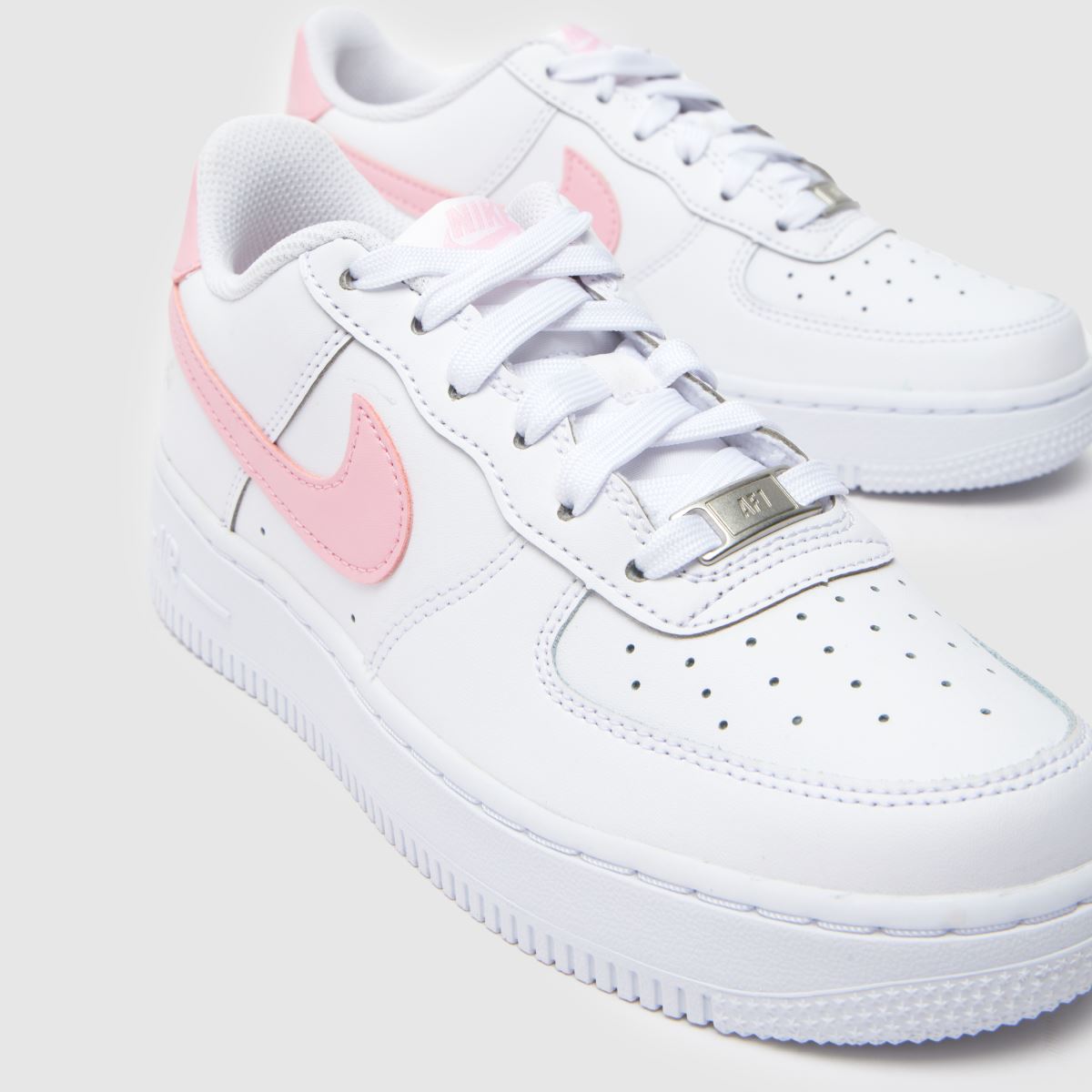 Kids Girls Youth White Pink Nike Air Force Trainers schuh