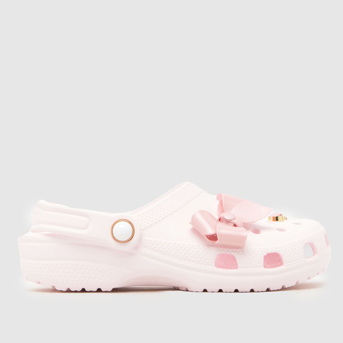 Crocs Pink Multi Classic Shimmer Bow Clog Girls Youth Sandals