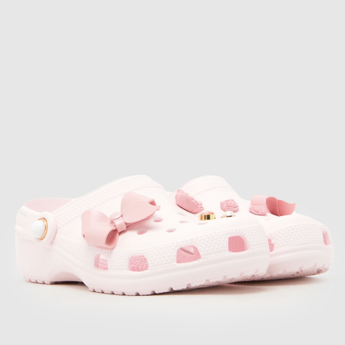 Crocs Classic Shimmer Bow Clog Girls Youth in Pink Multi Crocs Classic Shimmer Bow Clog 1