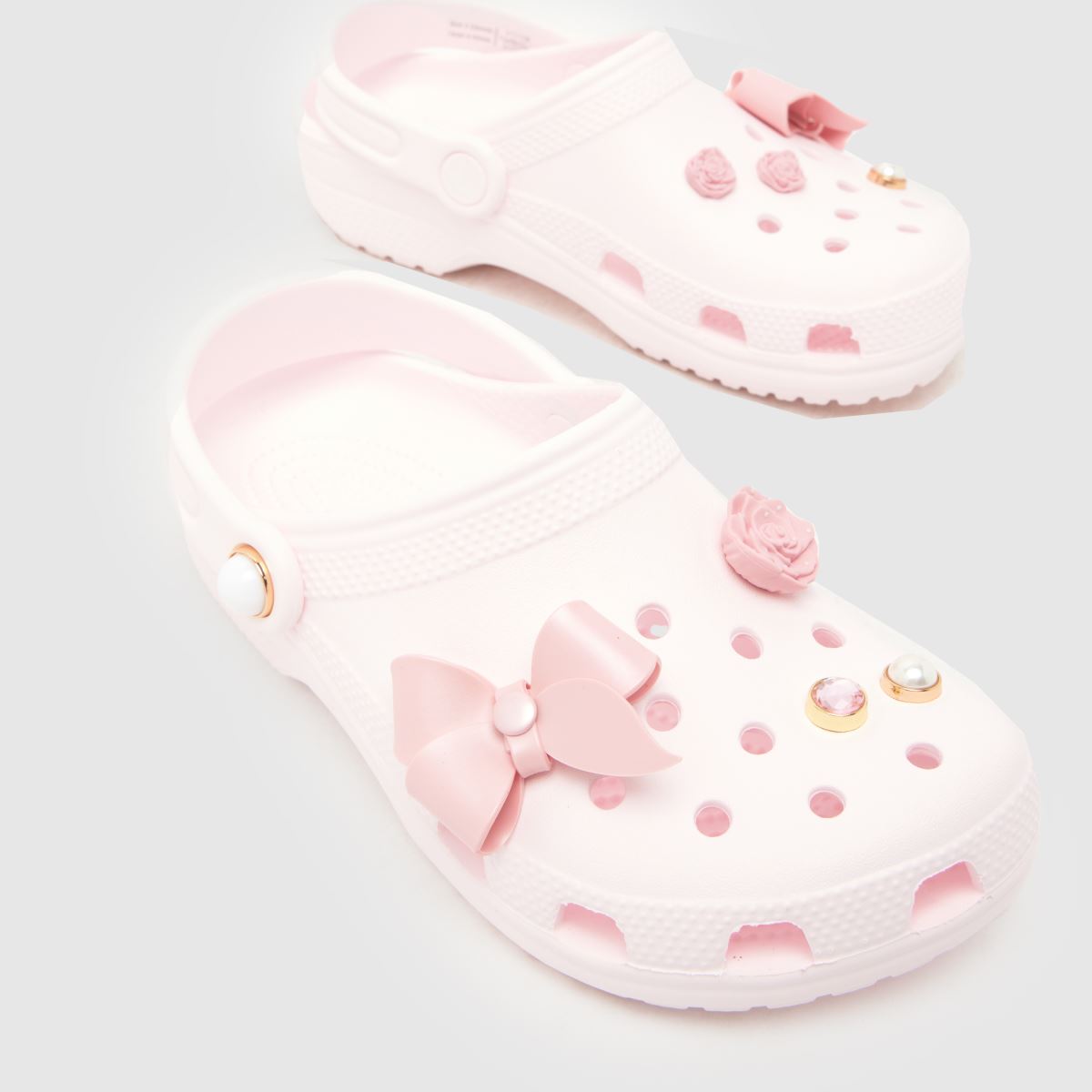 Crocs Classic Shimmer Bow Clog Girls Youth in Pink Multi Crocs Classic Shimmer Bow Clog 4