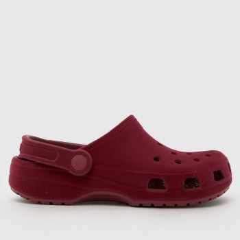 Crocs Burgundy Classic Velvet Clog Girls Youth