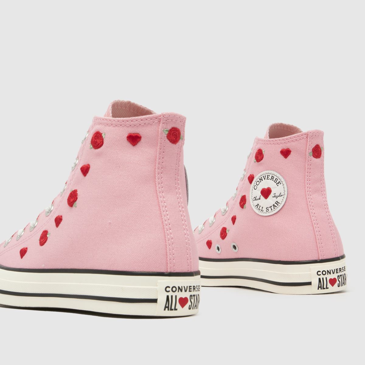 Kids Girls Youth Pink Converse All Star Hi Valentines Trainers schuh