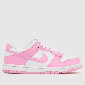 Nike White & Pink Dunk Low Girls Youth