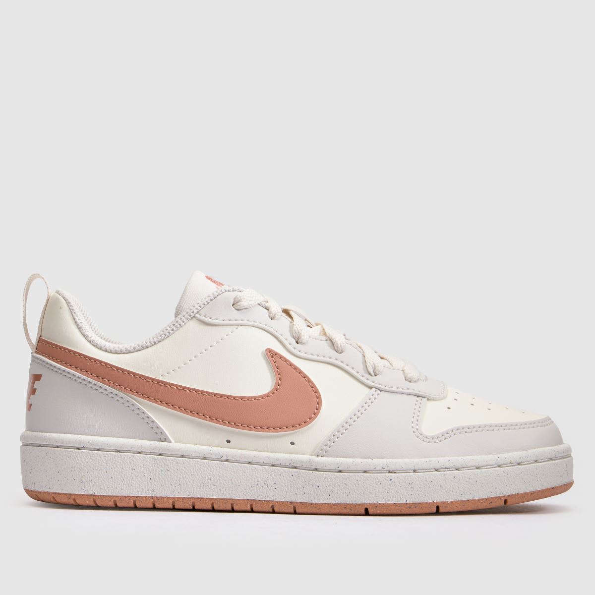 Nike Court Borough Low Girls Youth in White & Pink Nike Court Borough Low