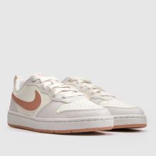 Nike Court Borough Low Girls Youth in White & Pink Nike Court Borough Low,2 of 4