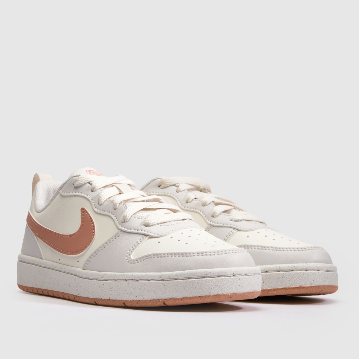 Nike Court Borough Low Girls Youth in White & Pink Nike Court Borough Low 1