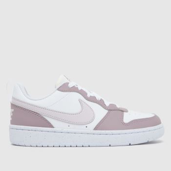 Nike White & Purple Court Borough Low Girls Youth