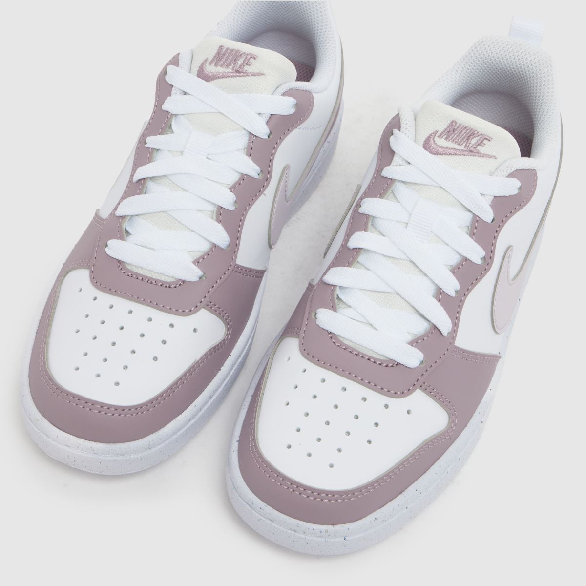 Nike Court Borough Low Girls Youth in White & Purple Nike Court Borough Low 7