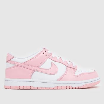 Nike White & Pink Dunk Low Girls Youth