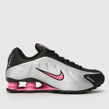 Nike Black & Silver Shox R4 Girls Youth