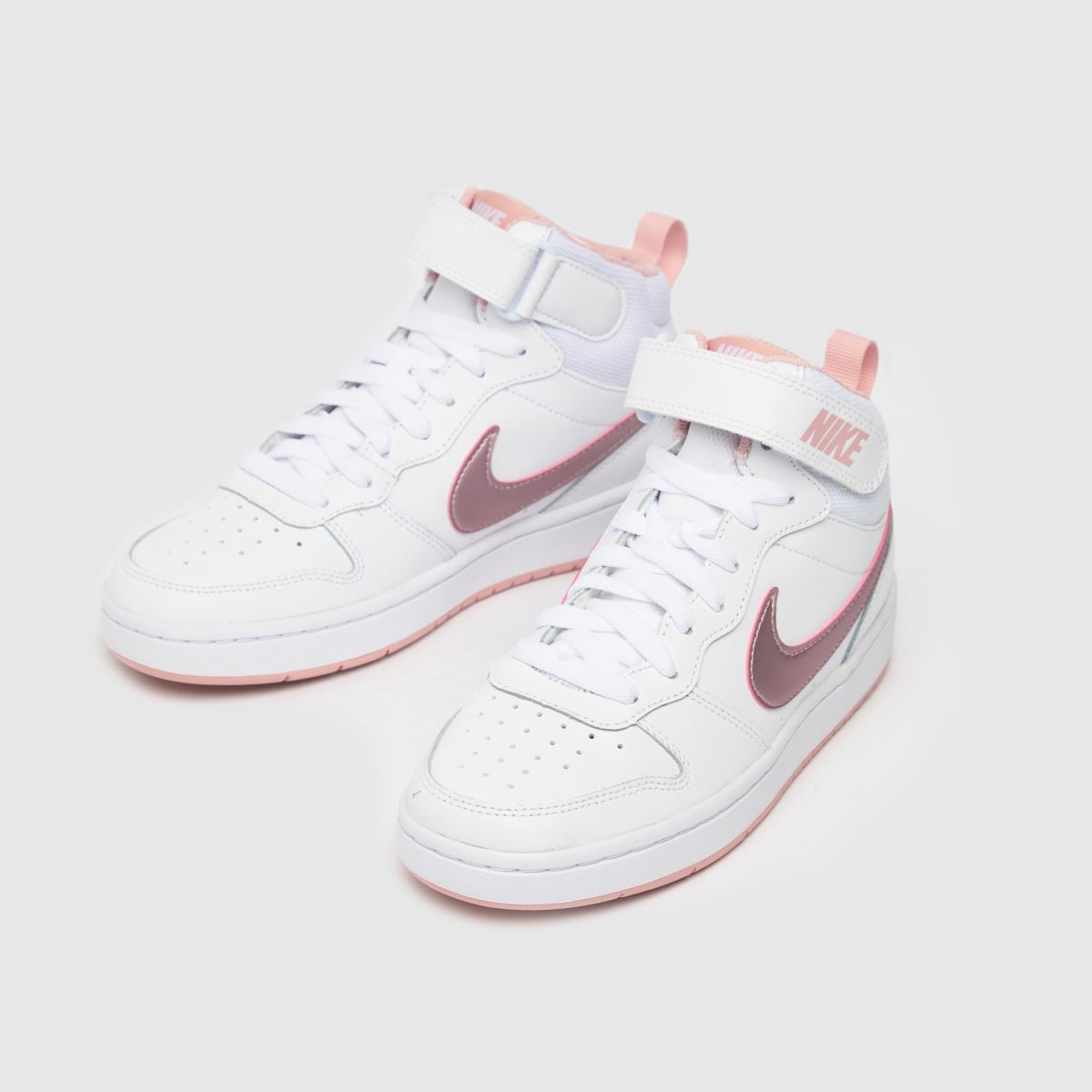 Nike Court Borough Mid 2 Girls Youth in White & Pink Nike Court Borough Mid 2 4