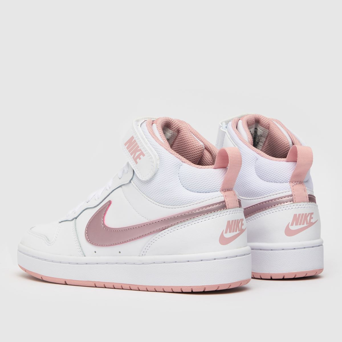 Nike Court Borough Mid 2 Girls Youth in White & Pink Nike Court Borough Mid 2 7