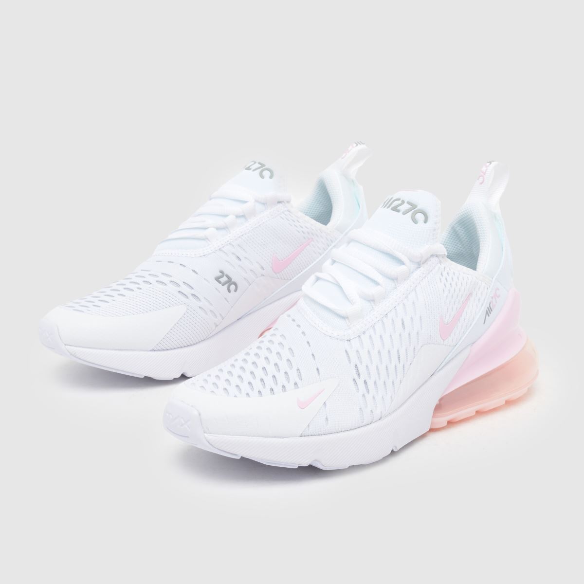 Kids Girls Youth White Nike Air Max 270 Trainers schuh