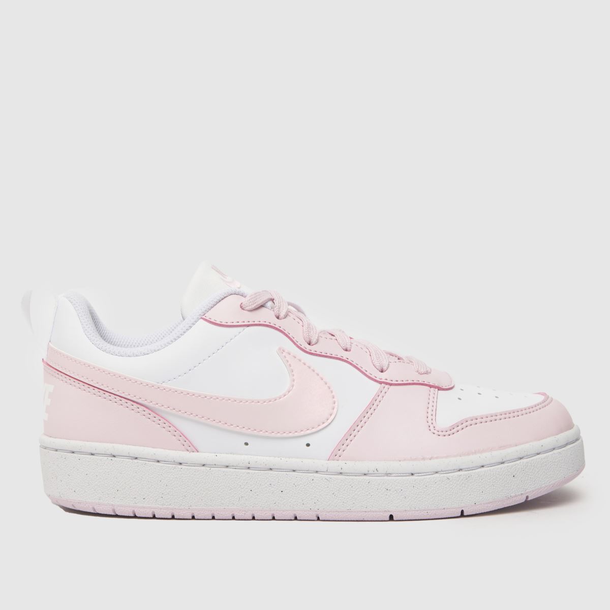 Nike White & Pink Court Borough Low Recraft Girls Youth Trainers, Size: 5.5 (EU 38½)