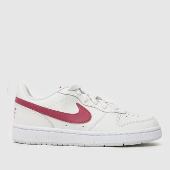Nike White & Burgundy Court Borough Low Girls Youth