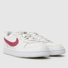 Nike Court Borough Low Girls Youth in White & Burgundy Nike Court Borough Low,2 of 4